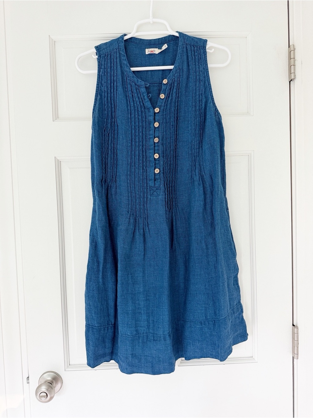 FAHERTY linen dress size XS blue pockets